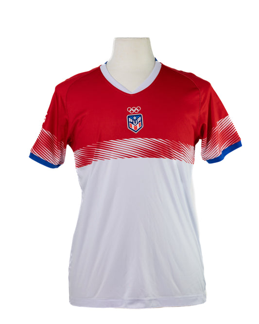 Half red & white shirt